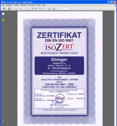zertifikat